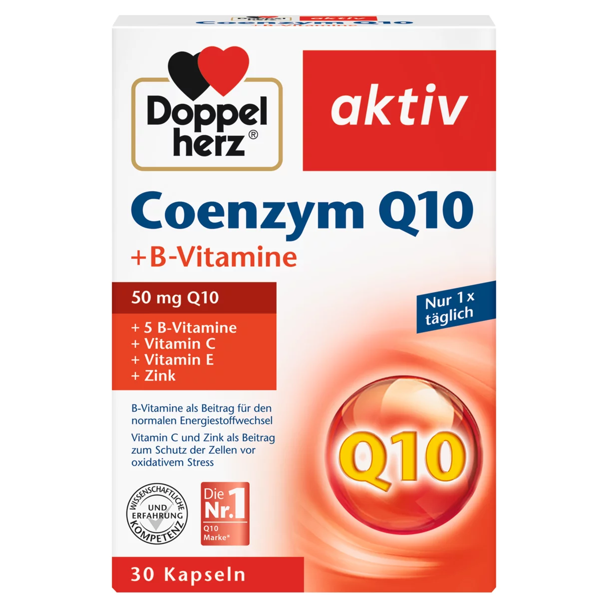 Abbildung der Produktverpackung Doppelherz aktiv Coenzym Q10 Frontansicht